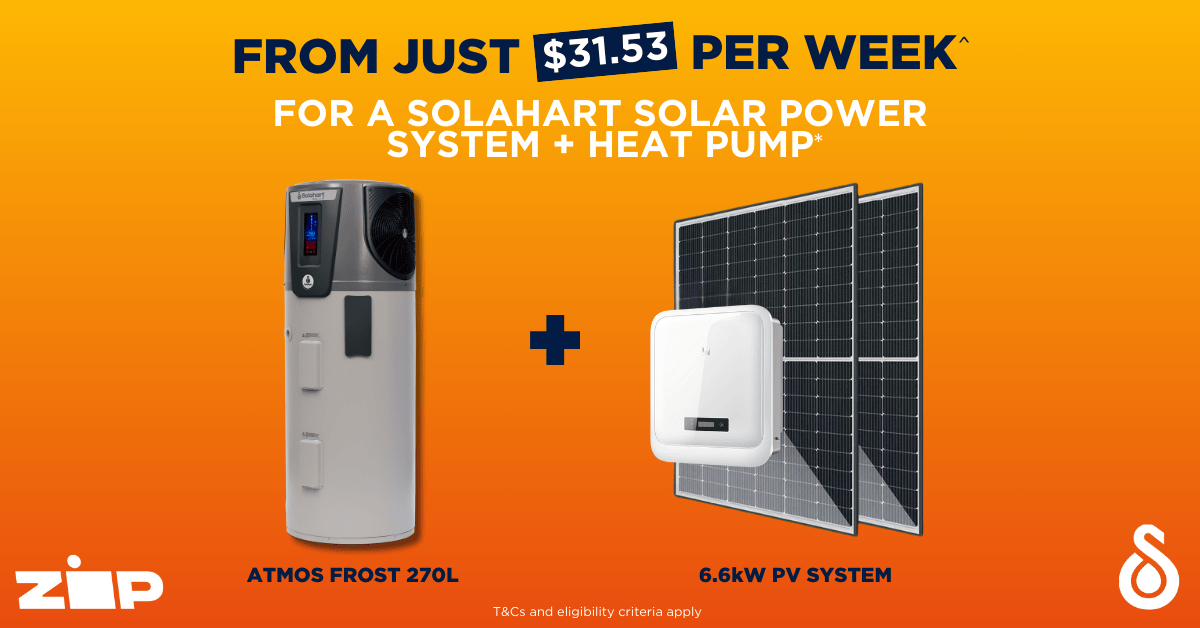 Solahart Solar Power and Heat Pump Combo from $31.53 per week from Solahart Adelaide South