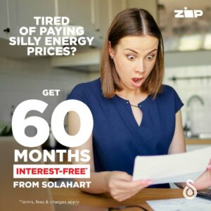 60 months interest free finance on solar from Solahart