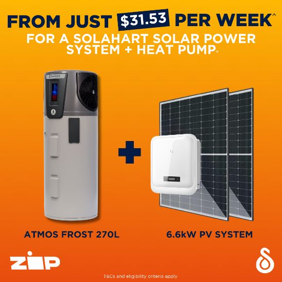 Solahart Solar Power and Heat Pump Combo from $31.53 per week from Solahart Adelaide South